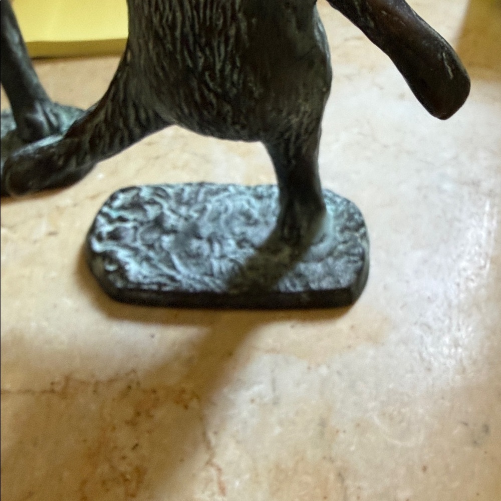 Verdigris Rabbit Candle Holders - Pair - Picture 9 of 10
